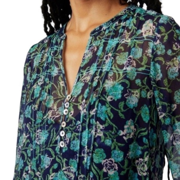 Free People See It Through Floral Maxi Dress Twilight Combo XS - Picture 3 of 14